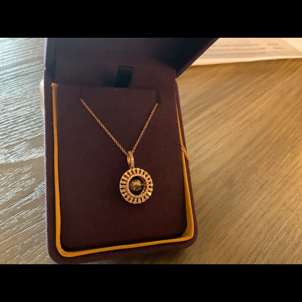 14 Karat rose gold Crown of Light pendant  & chain
